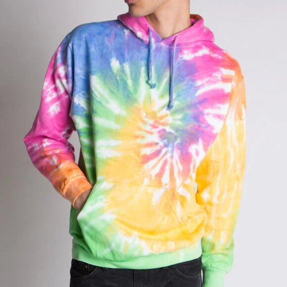 Pastel Rainbow Tie Dye Hoodie - Picture 2 of 5